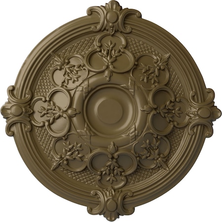 Ekena Millwork Hamilton Ceiling Medallion (Fits Canopies up to 3 3/4"), 17 3/8"OD x 1 3/4"P, Mississippi Mud CM17HAMMF